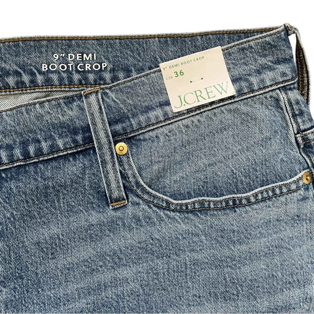 NWT J. Crew Demi Boot Crop Jeans Ruby Wash Blue Denim Size 36 Style #BX773